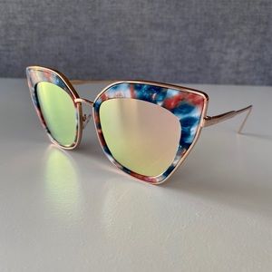 Blue cateye polarized women sunglasses